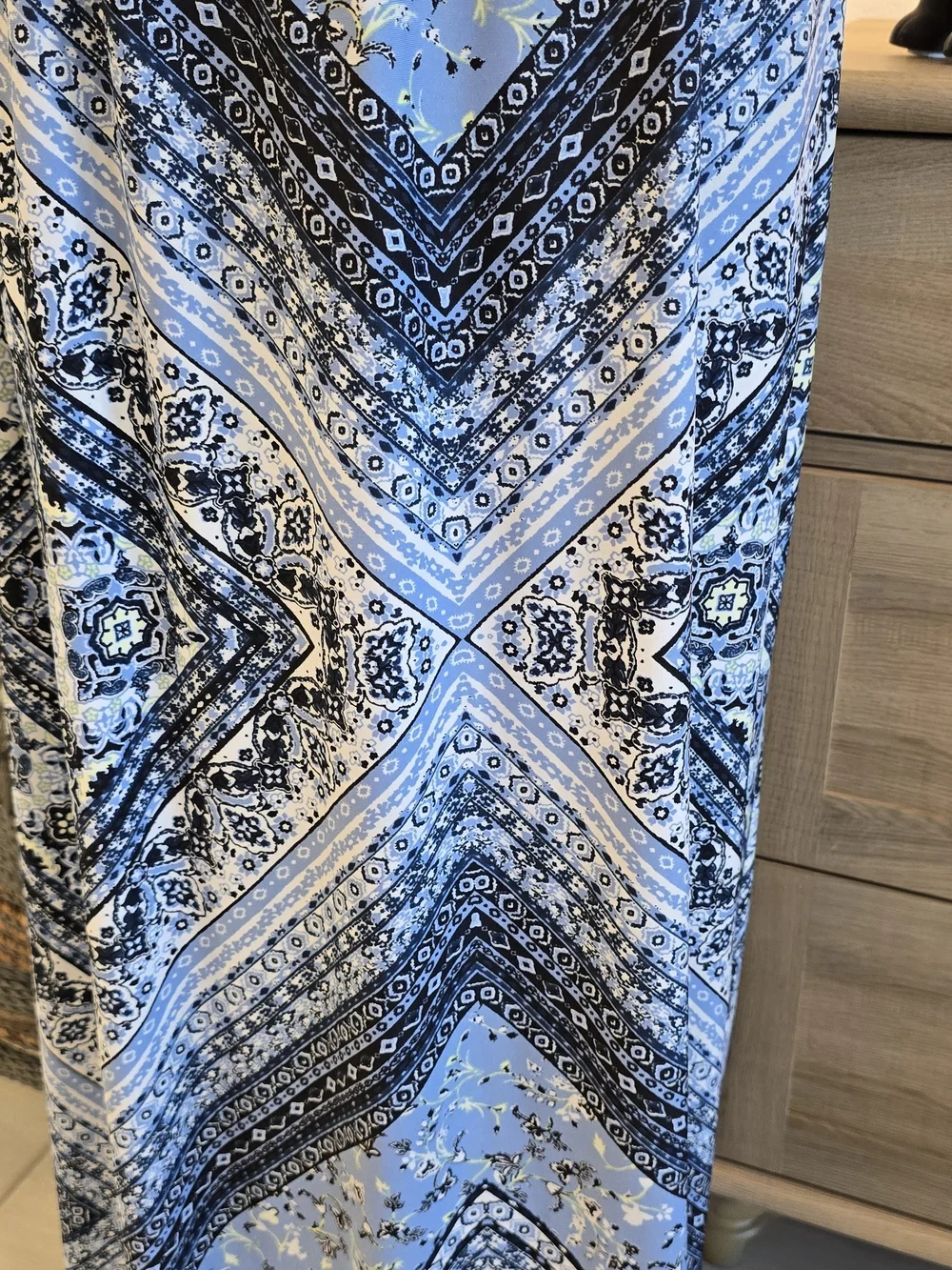 Apt. 9 Blue and Black Geometric Print Maxi Skirt - Picture 2 of 5